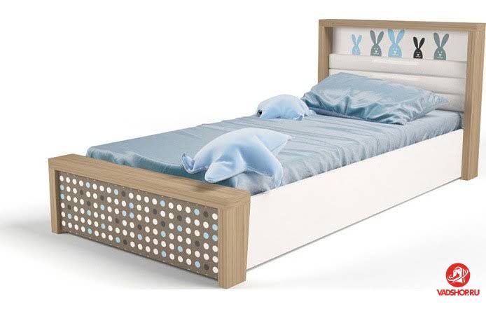 Кровать 3х размеров MIX Bunny blue c под.механизмом №5