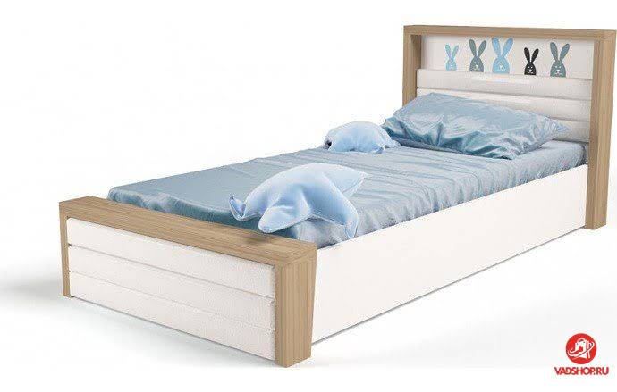 Кровать 3х размеров MIX Bunny blue c под.мех и мяг.изнож №6