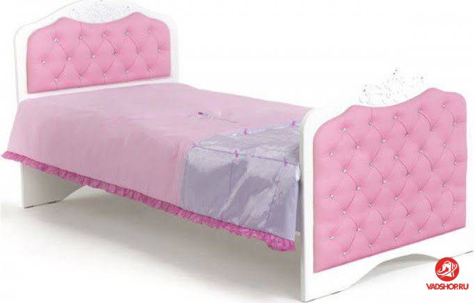 Кровать классика Princess №3, белое или роз изголовье