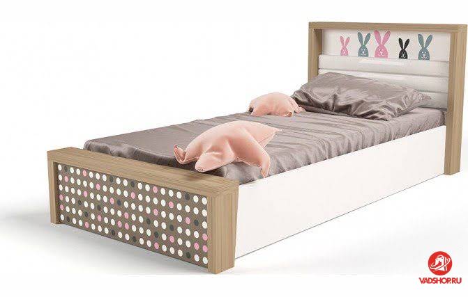 Кровать 3х размеров MIX Bunny pink c под.механизмом №5