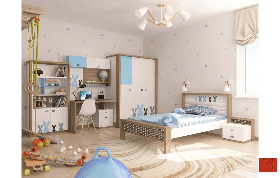 Детская комната MIX Bunny blue №2